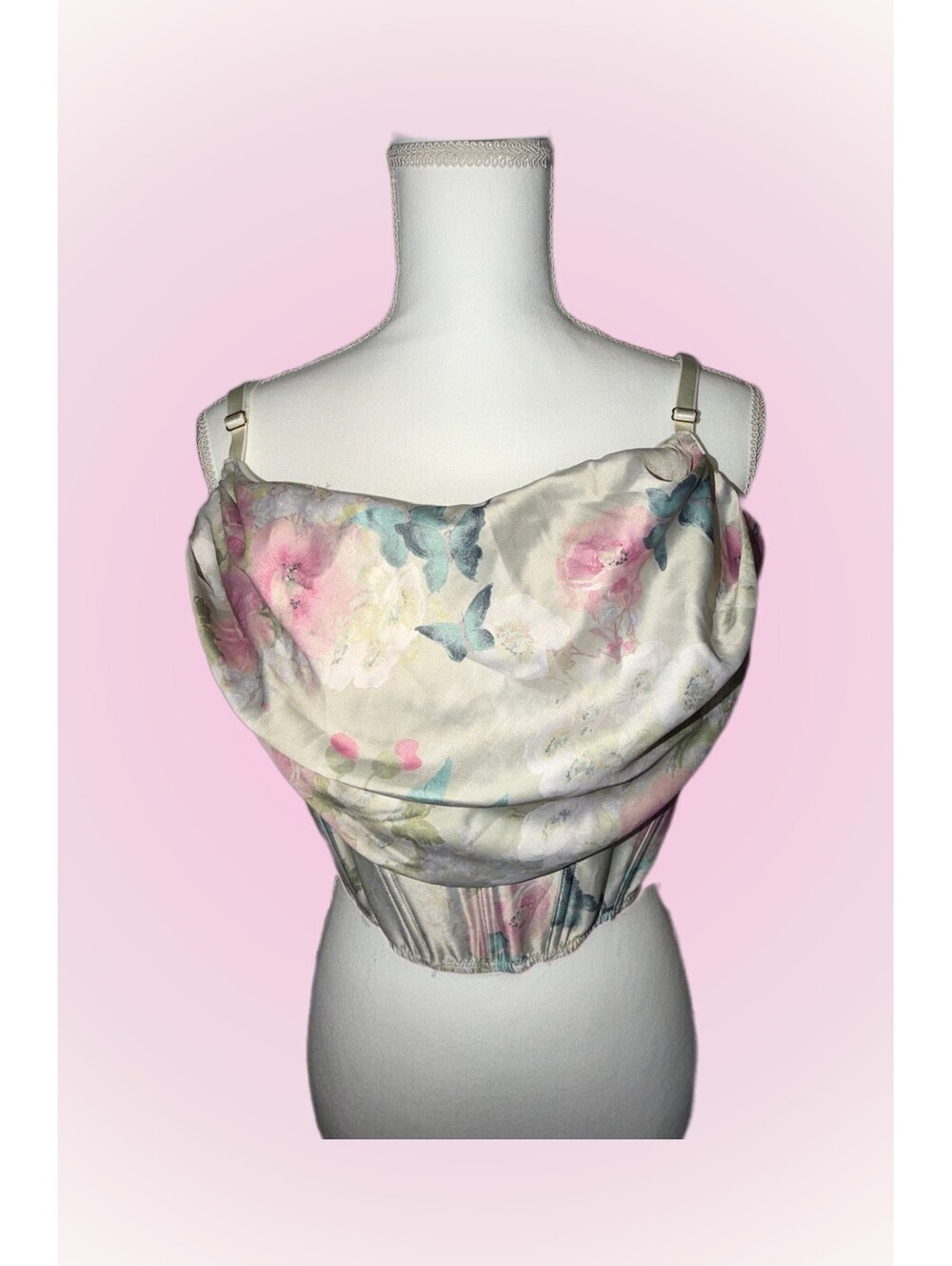 Victoria’s Secret New Floral Satin Corset Bustier Top XXL | Extra Extra Large